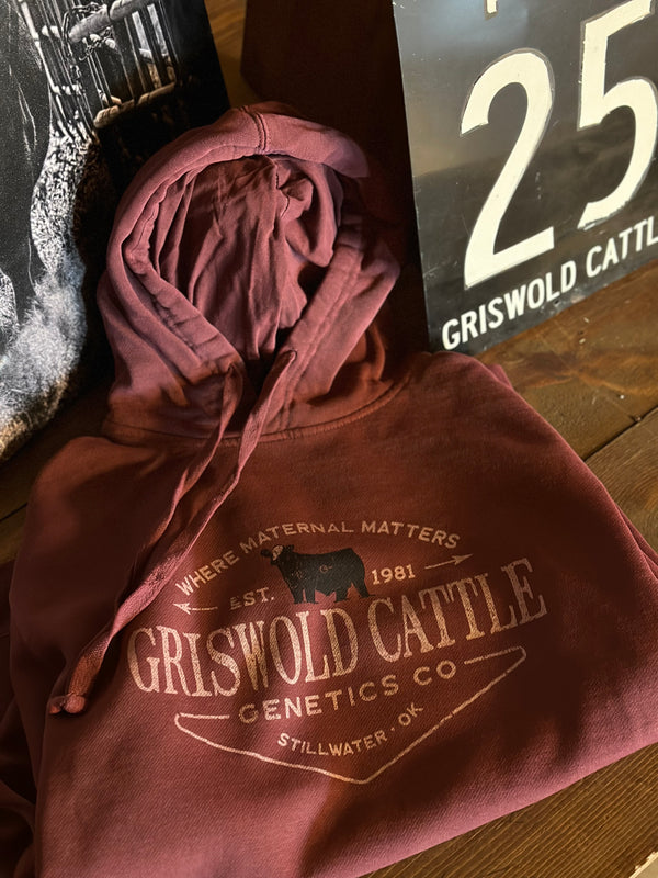 Griswold Cattle Hoody- Maroon